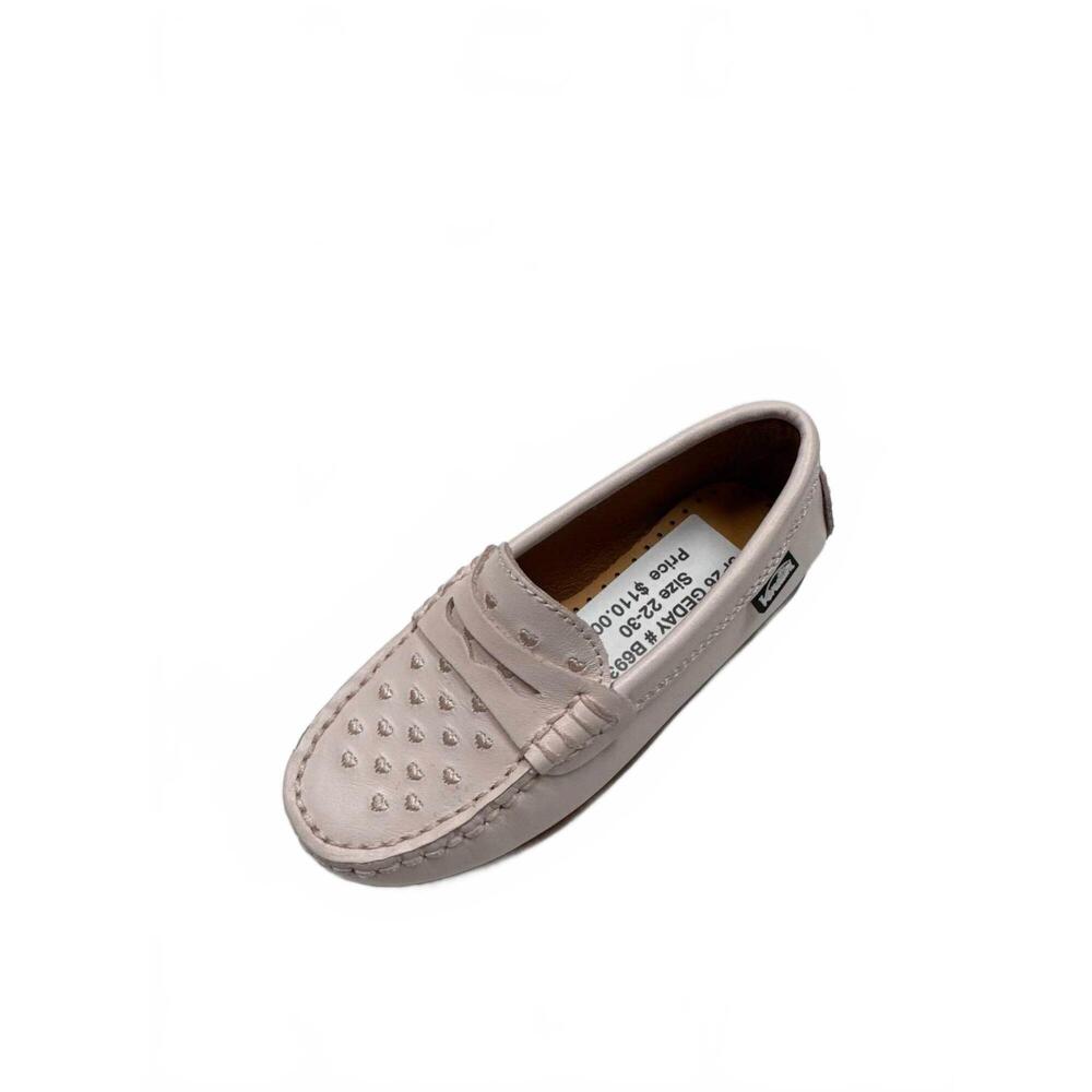 NEW VENETTINI women's liv heart perforated loafer moccasin in pink leather